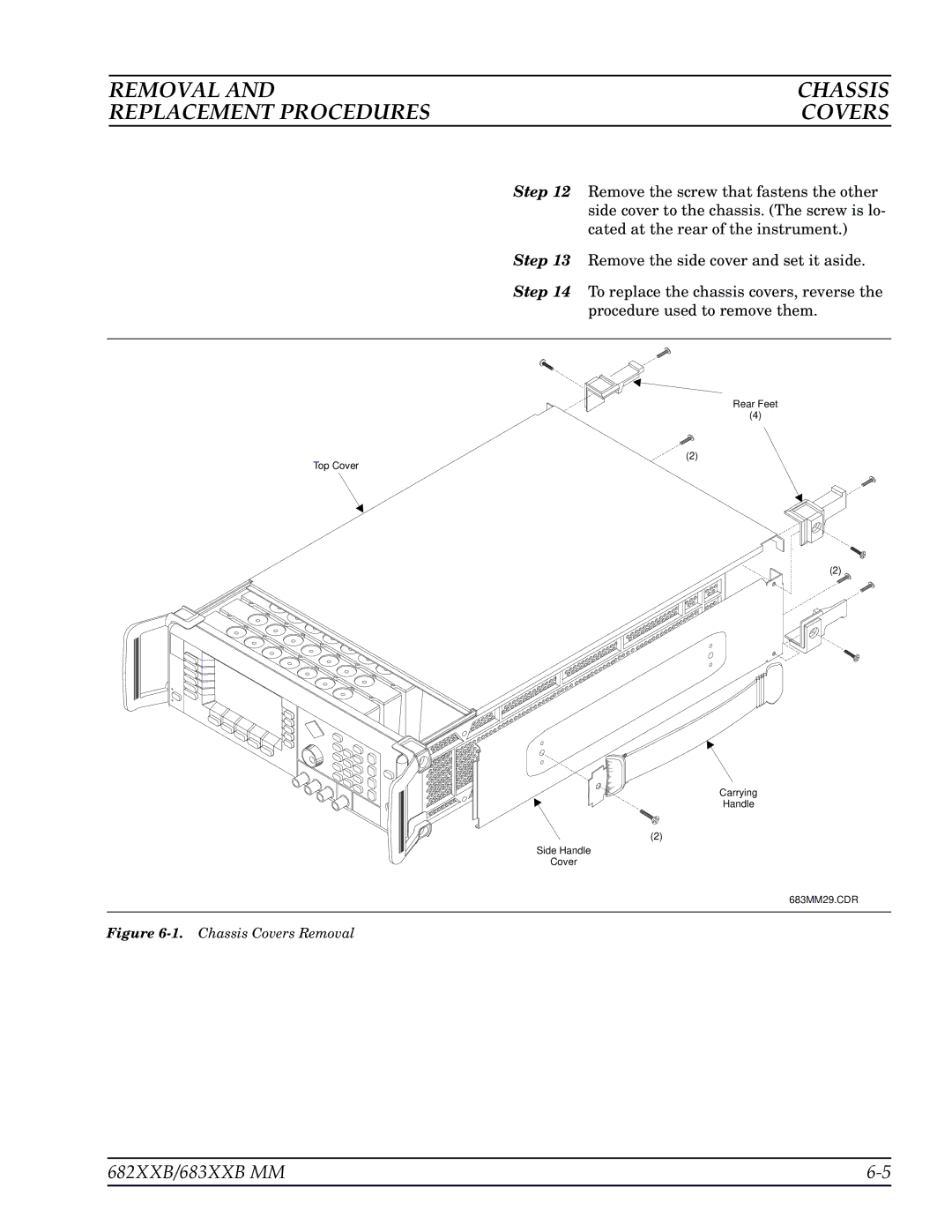 Anritsu 683XXB, 682XXB manual Chassis Covers Removal 