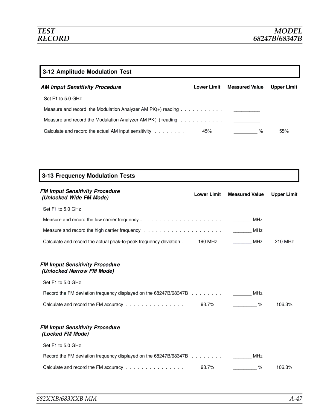 Anritsu 683XXB, 682XXB manual Amplitude Modulation Test 