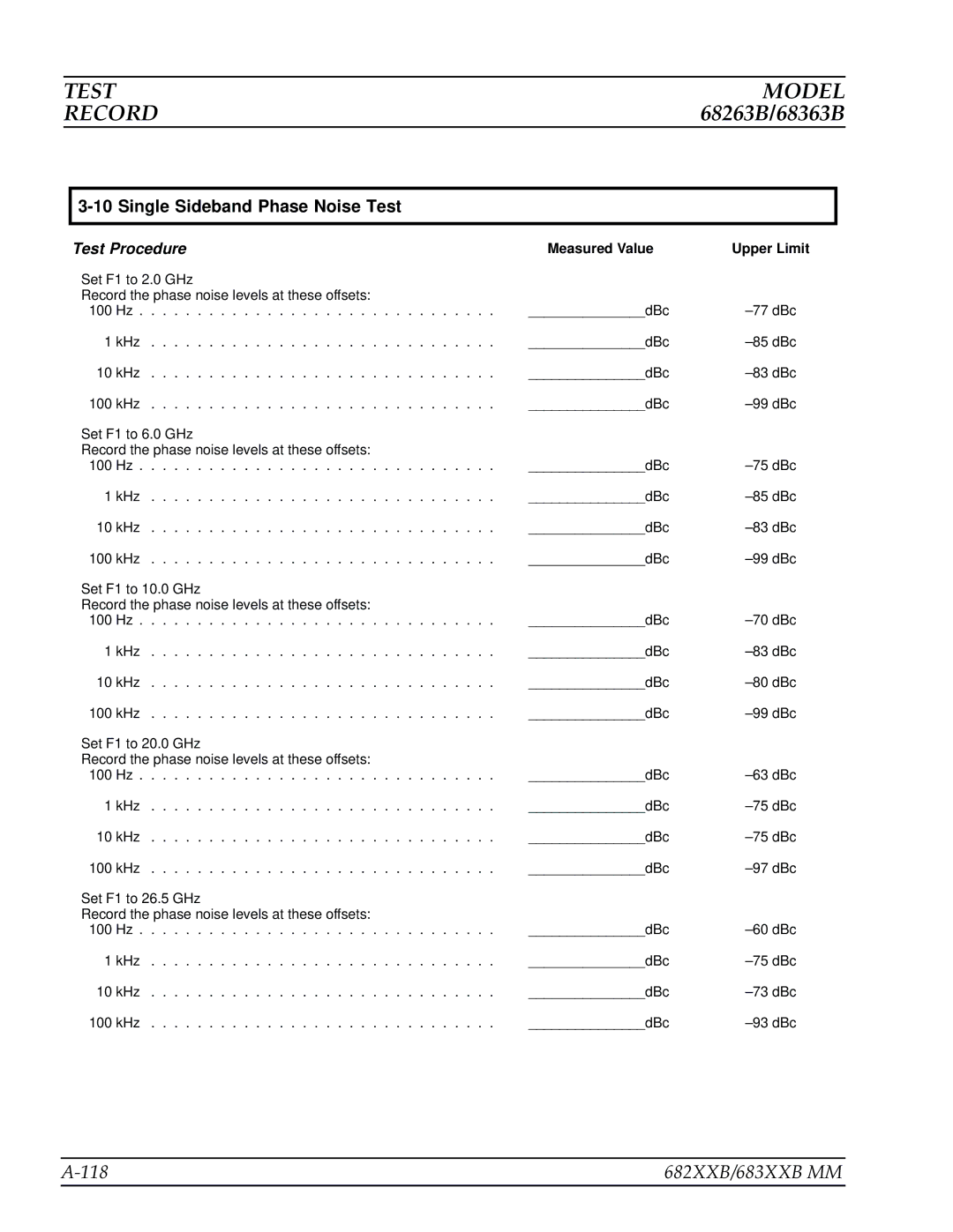 Anritsu manual 118 682XXB/683XXB MM, Single Sideband Phase Noise Test 