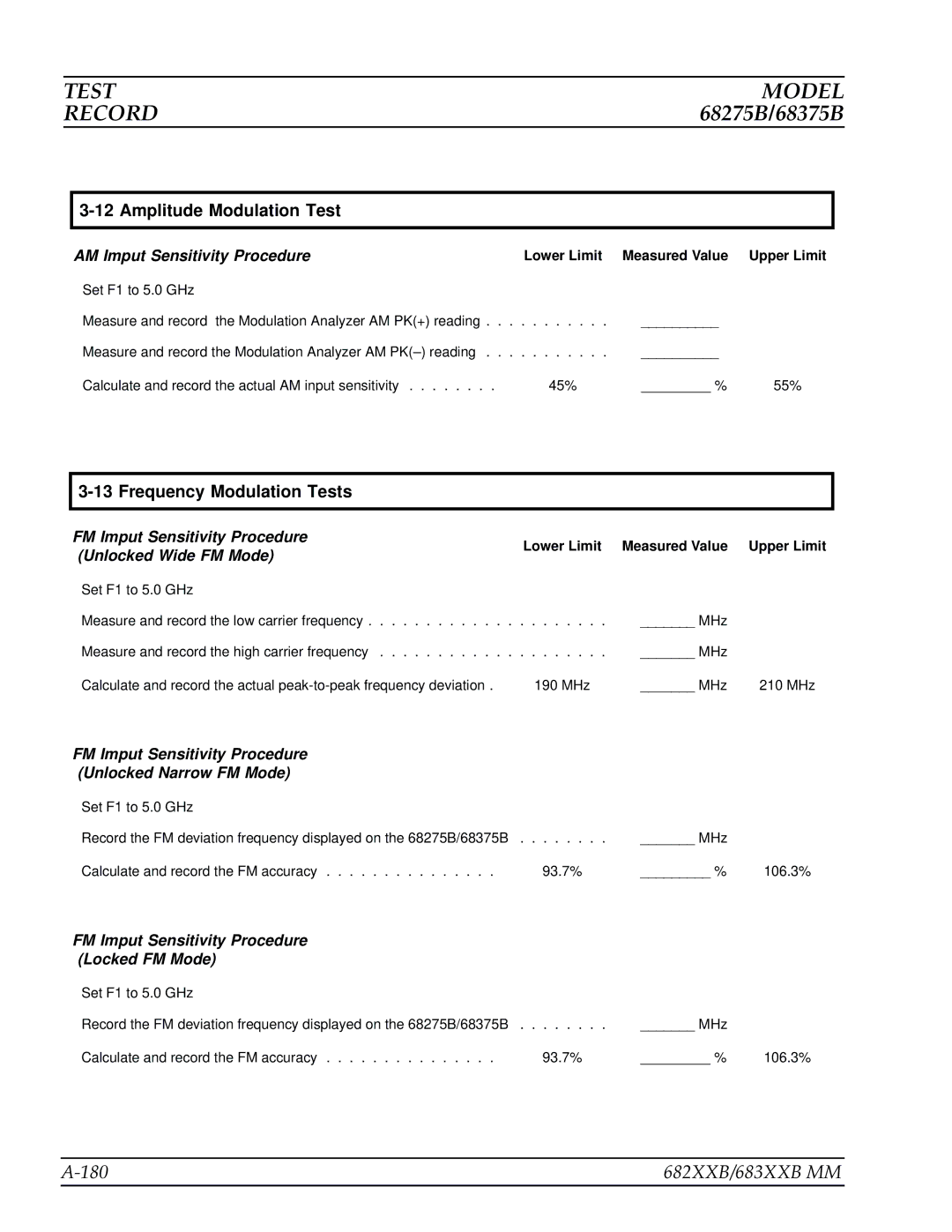 Anritsu manual 180 682XXB/683XXB MM, Amplitude Modulation Test 