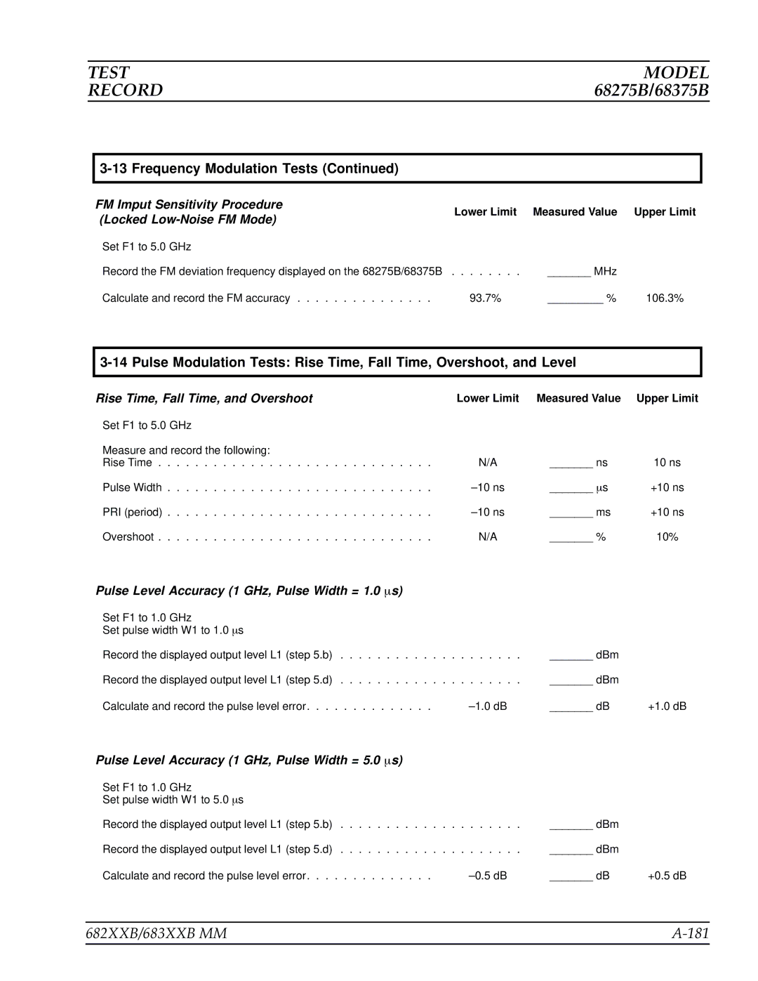 Anritsu manual 682XXB/683XXB MM 181, Lower Limit 