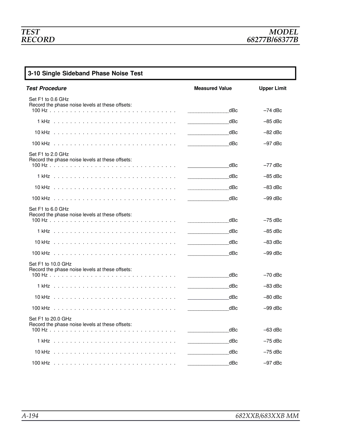 Anritsu manual 194 682XXB/683XXB MM, Single Sideband Phase Noise Test 