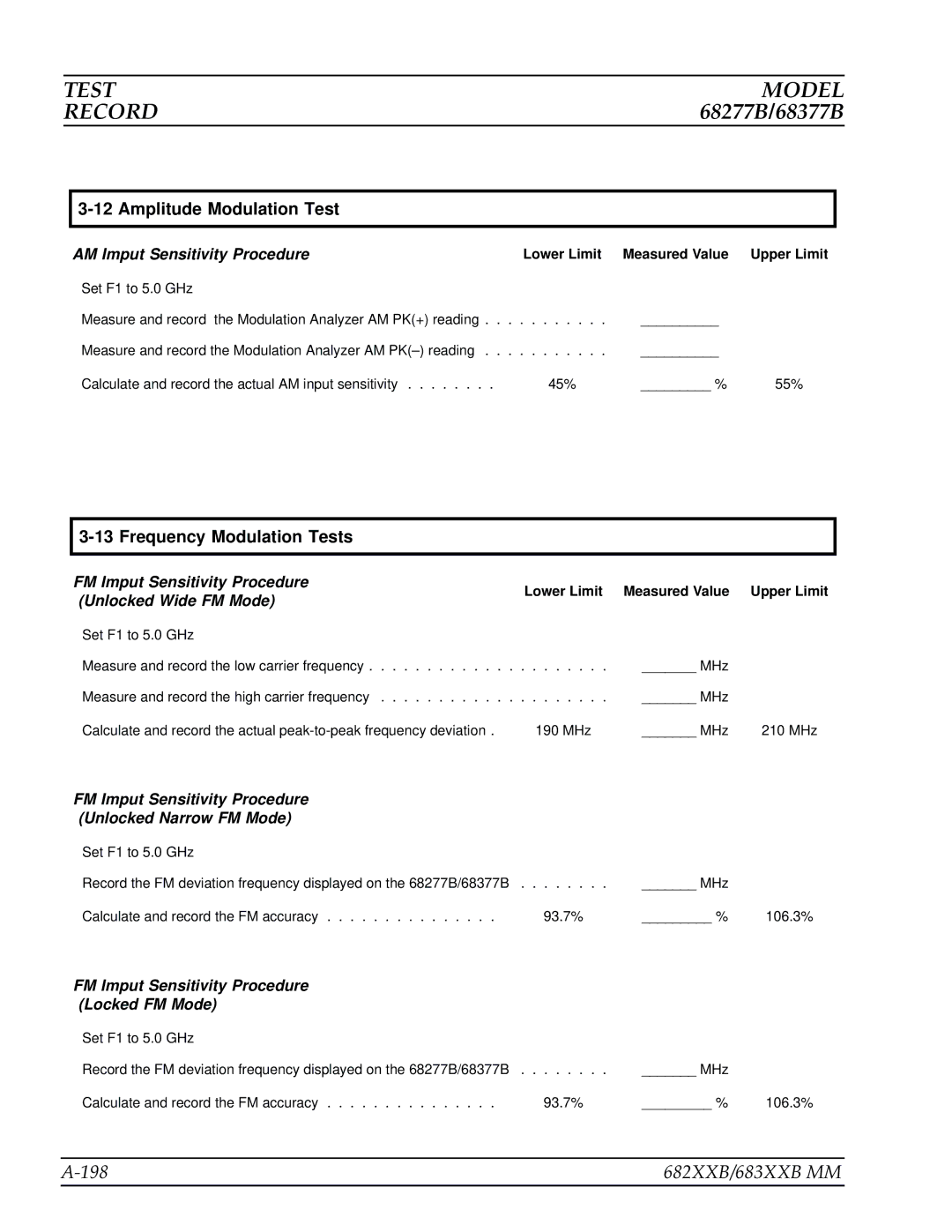 Anritsu manual 198 682XXB/683XXB MM, Amplitude Modulation Test 