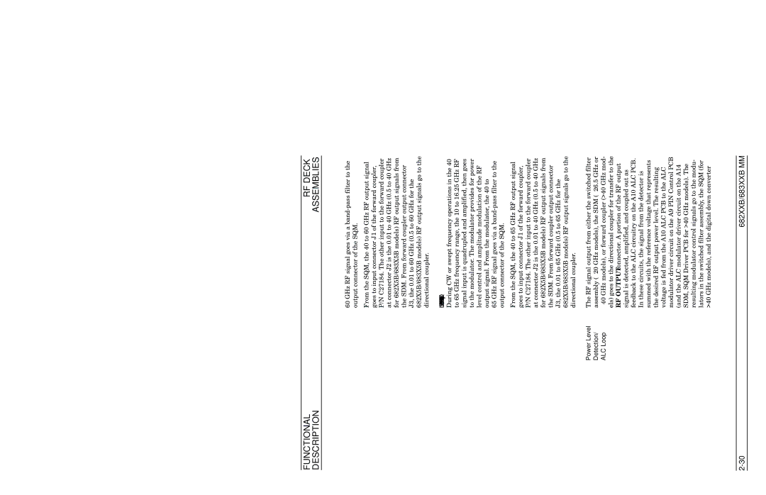 Anritsu 682XXB, 683XXB manual Functional RF Deck Description 