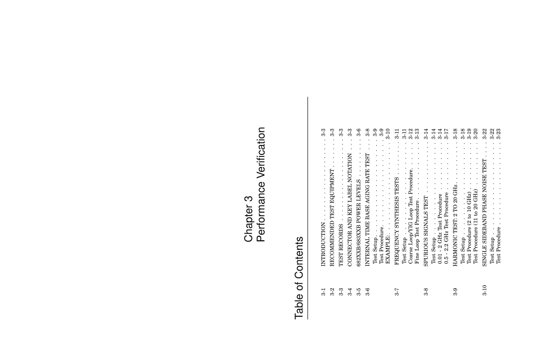 Anritsu 683XXB, 682XXB manual Chapter Performance Verification Table of Contents 