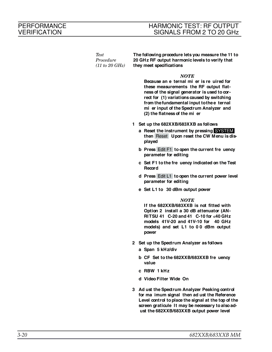 Anritsu 682XXB, 683XXB manual Following procedure lets you measure the 11 to 