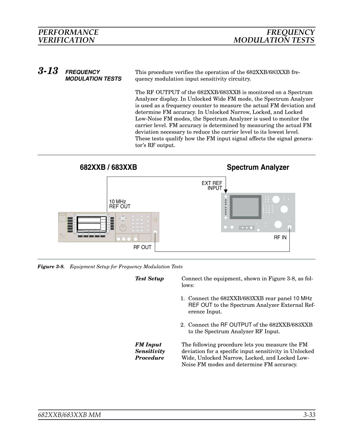 Anritsu 683XXB, 682XXB manual Performance Frequency Verification Modulation Tests, 13FREQUENCY 