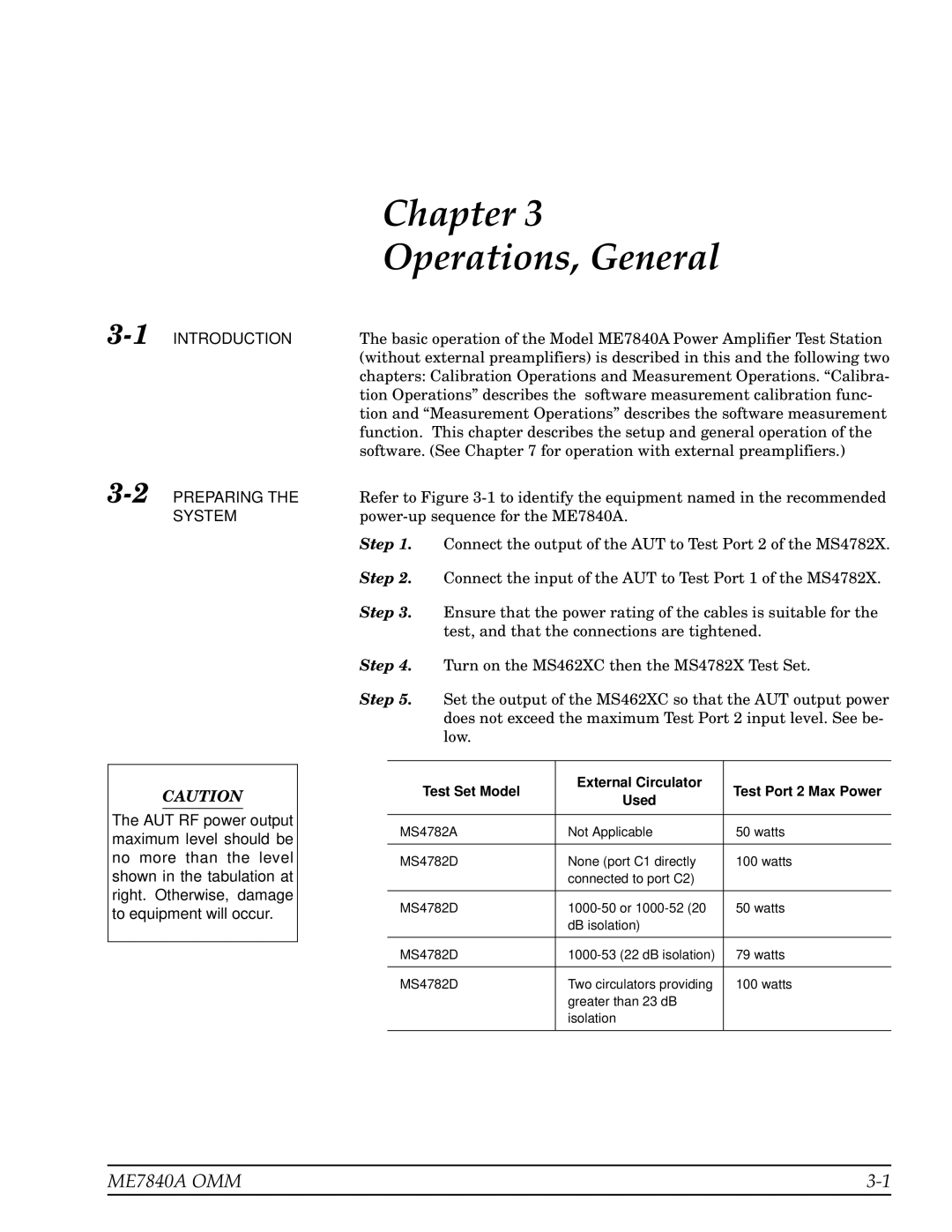 Anritsu ME7840A manual Chapter Operations, General, 1INTRODUCTION 2PREPARING System 