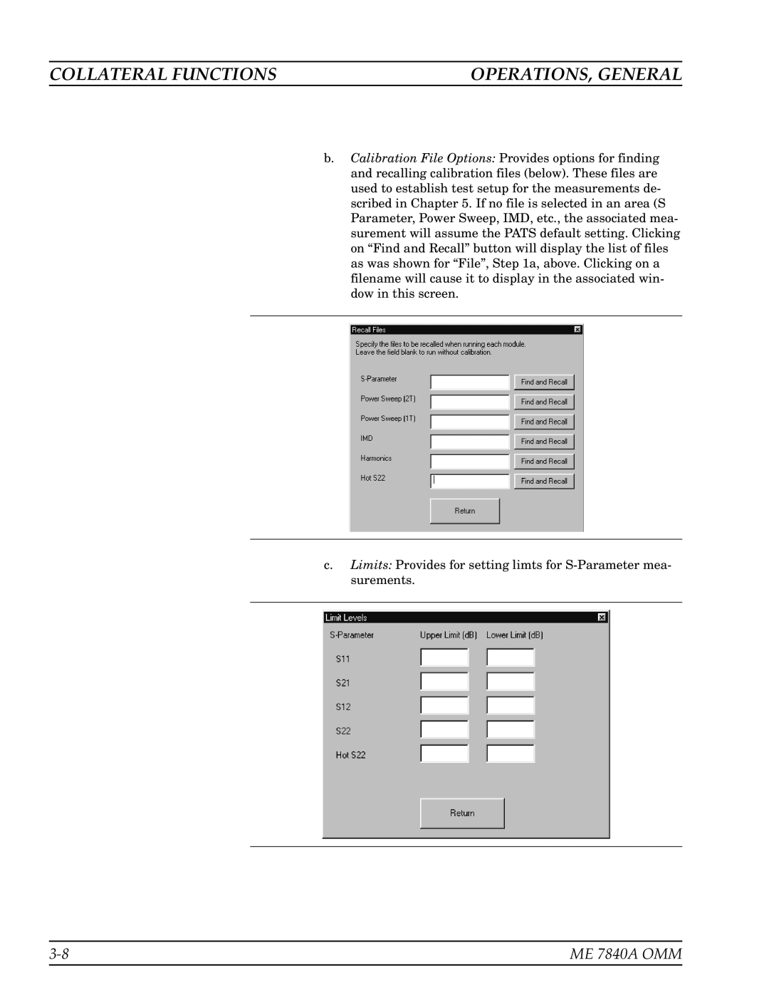 Anritsu ME7840A manual Collateral Functions OPERATIONS, General 