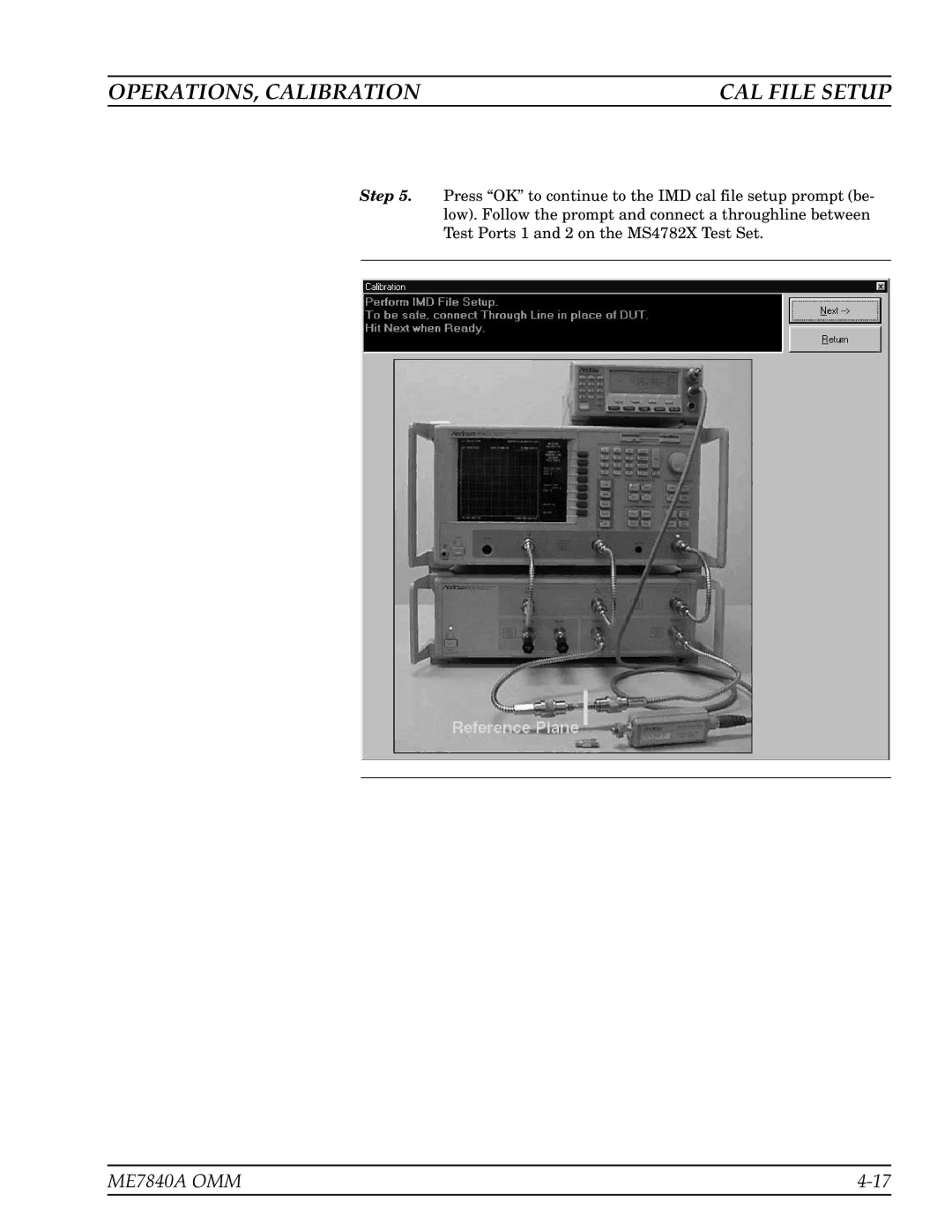 Anritsu ME7840A manual OPERATIONS, Calibration 