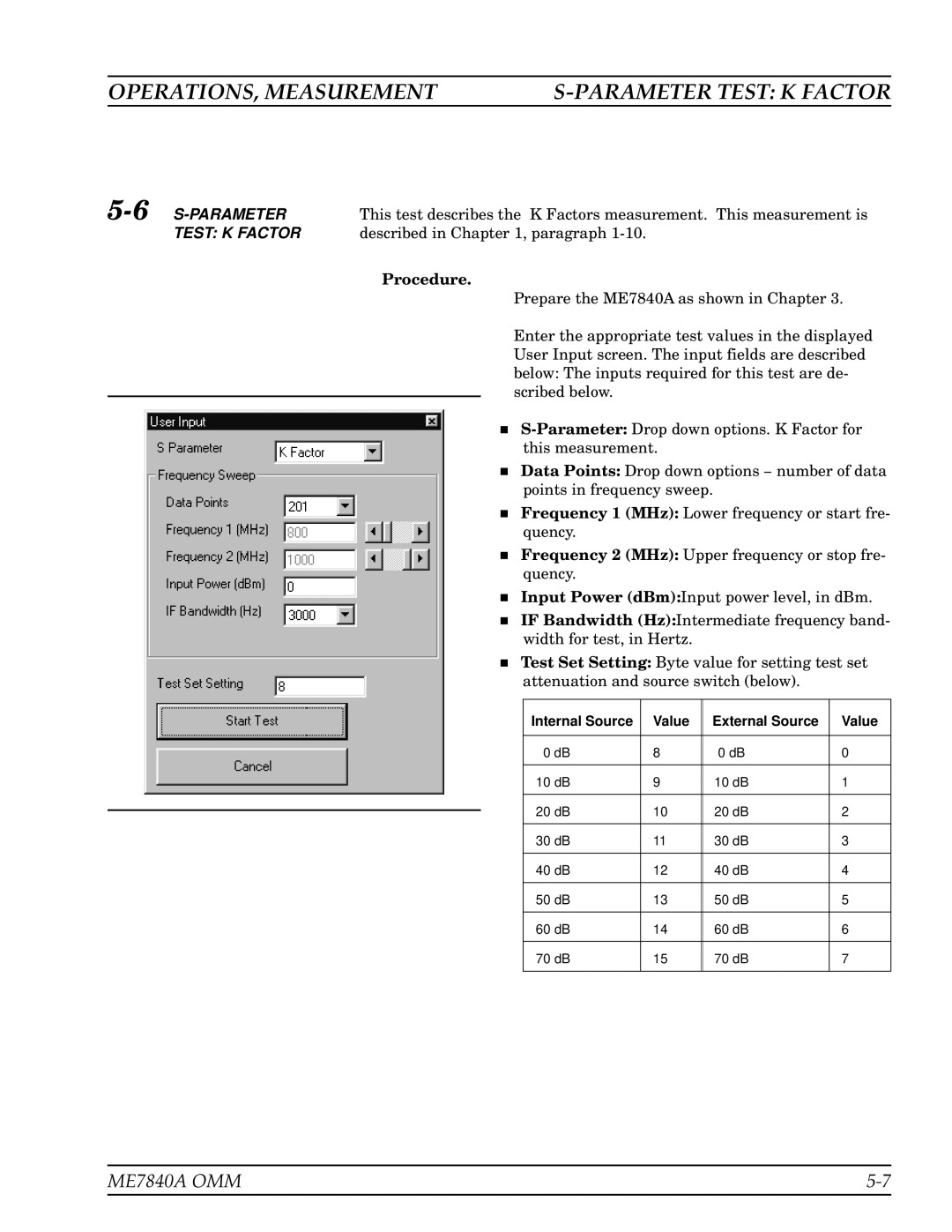 Anritsu ME7840A manual Parameter Test K Factor, 6S-PARAMETER 