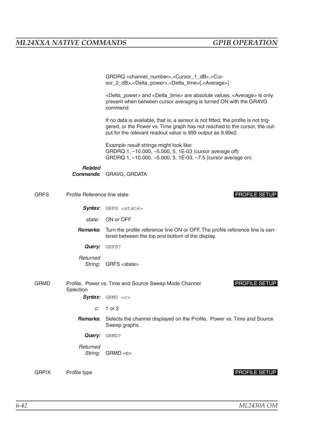 Anritsu ML2430A operation manual Grfs, State, Grmd, Grpix 