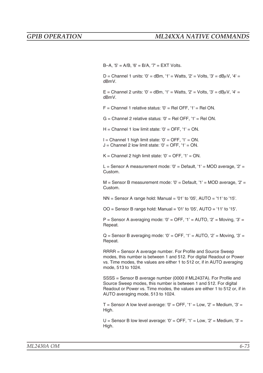 Anritsu ML2430A operation manual Gpib Operation 