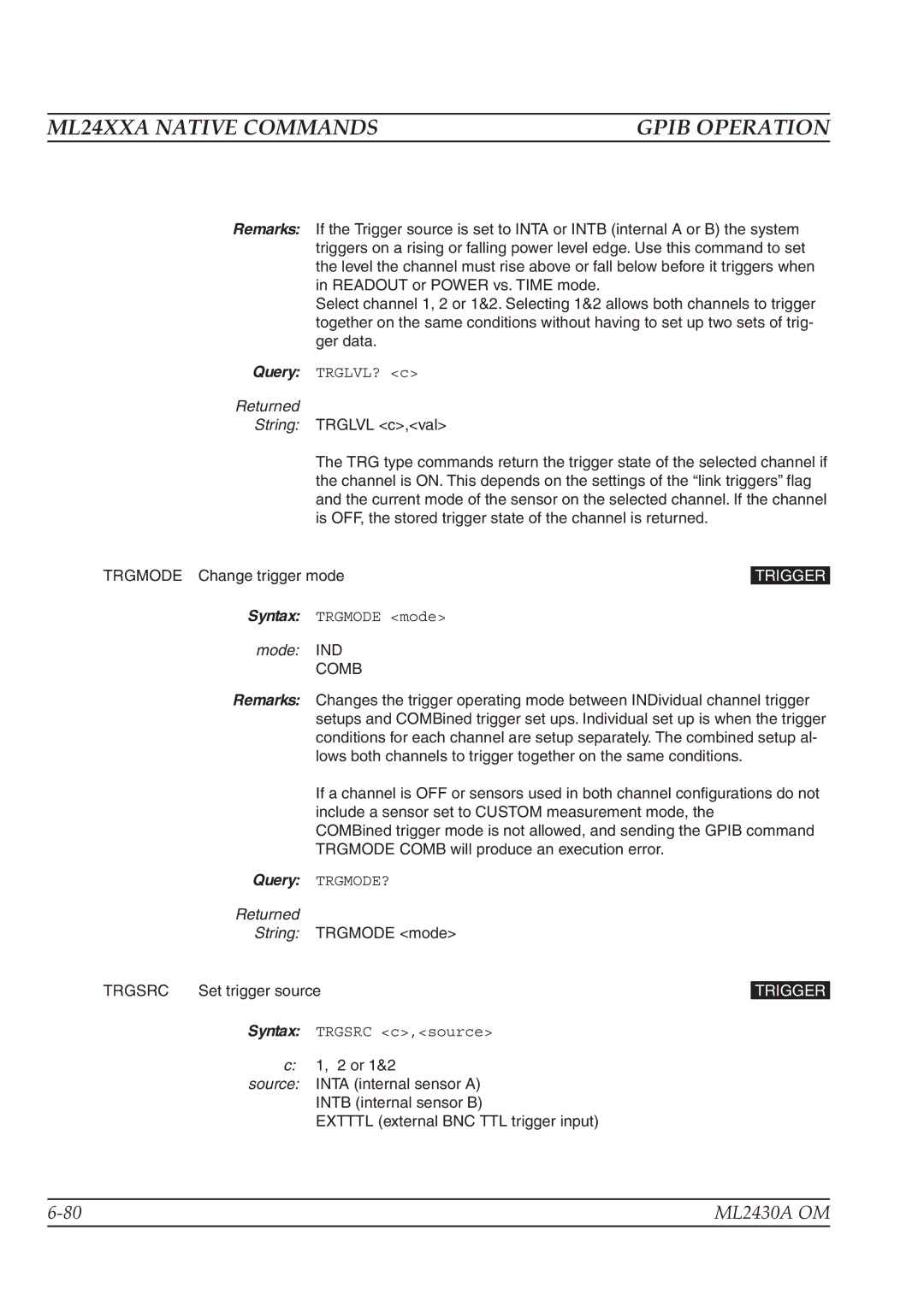 Anritsu ML2430A operation manual Mode IND Comb 