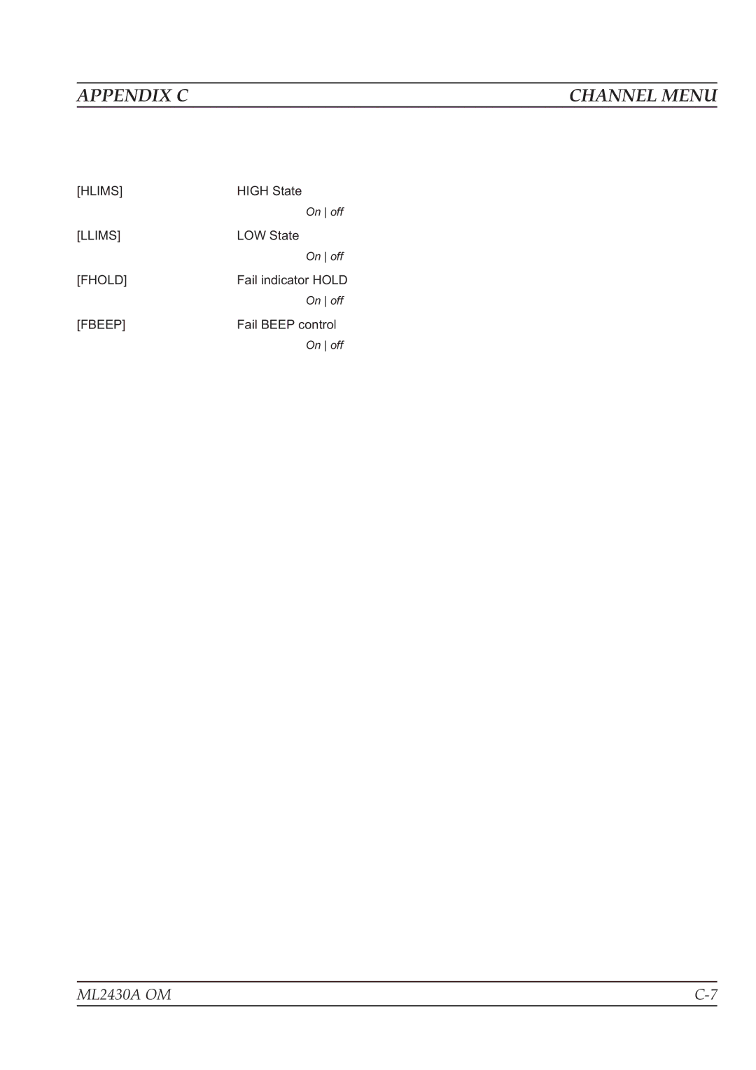 Anritsu ML2430A operation manual Hlims 