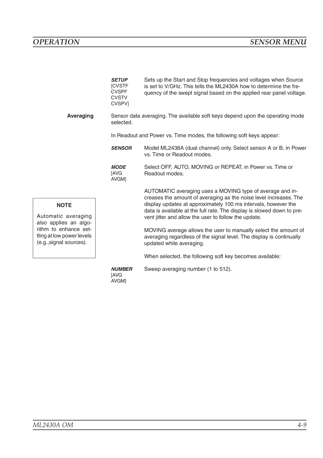 Anritsu ML2430A operation manual Averaging 