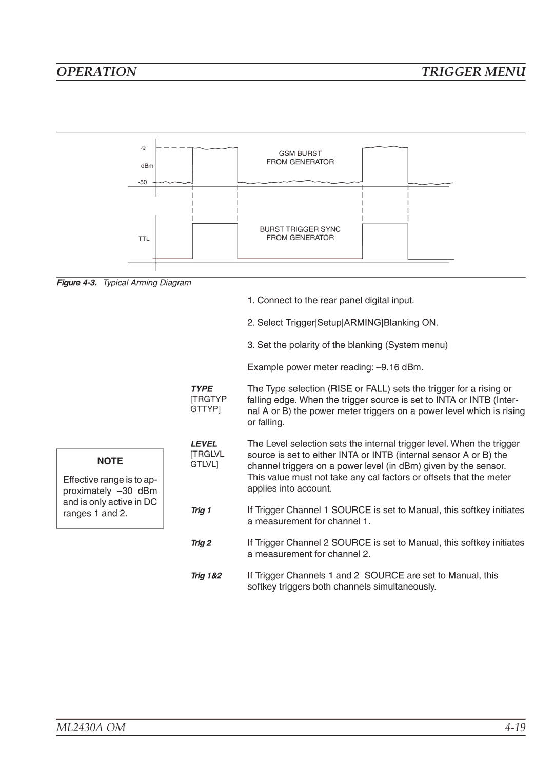 Anritsu ML2430A operation manual Ranges 1 