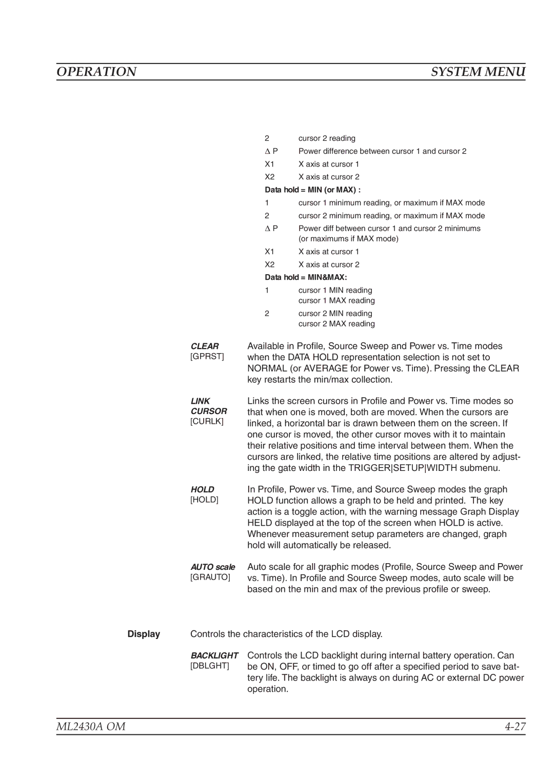 Anritsu ML2430A operation manual Clear 