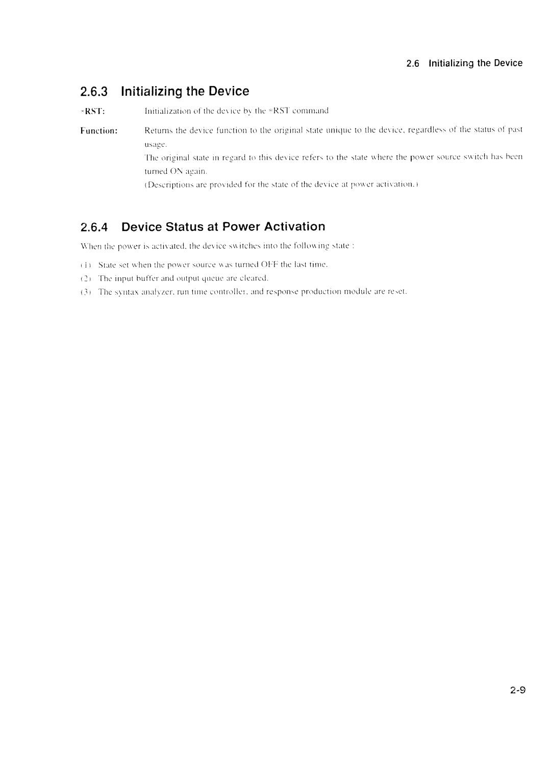 Anritsu MP1777A operation manual Initializing the Device 