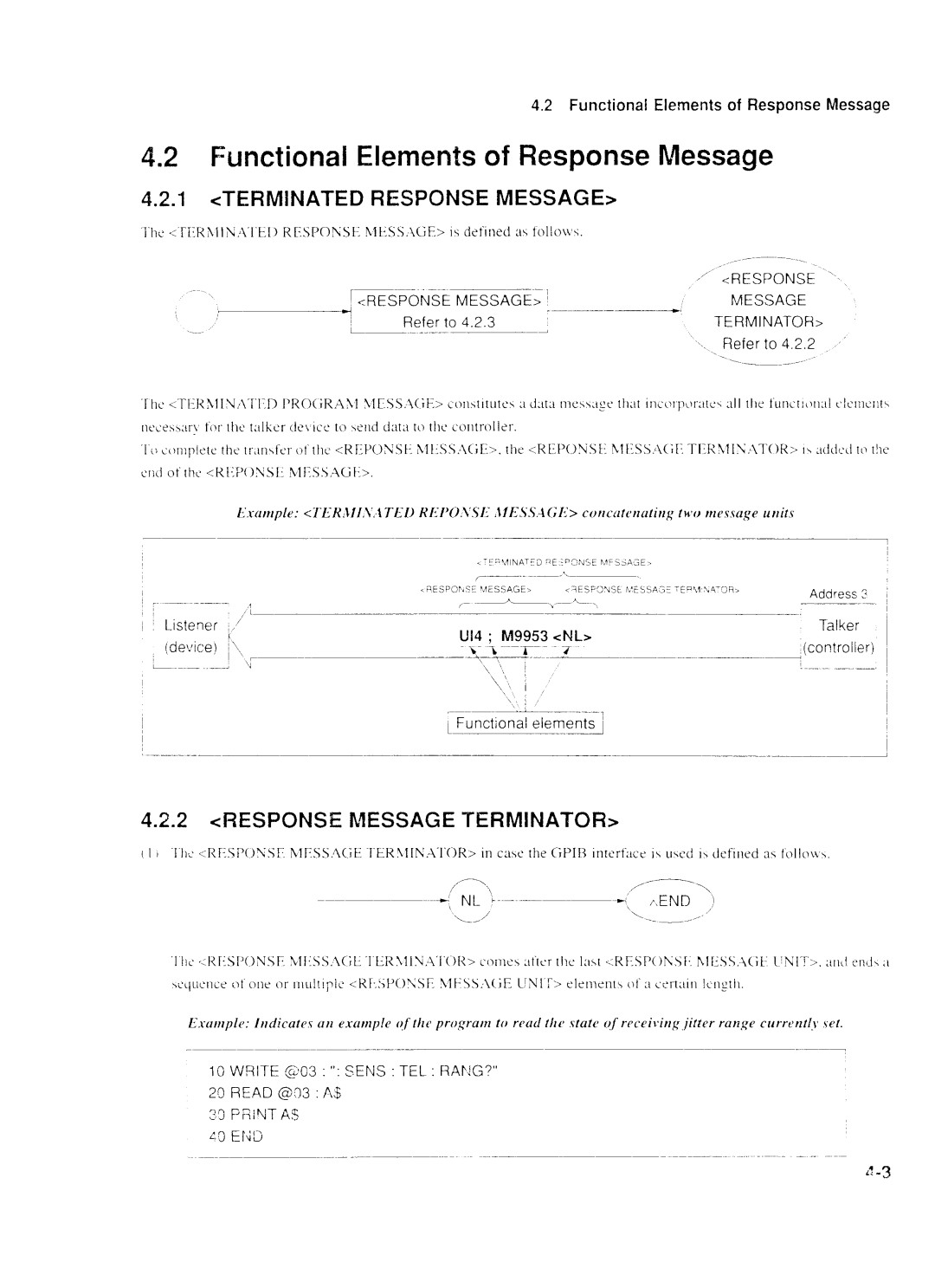 Anritsu MP1777A operation manual Functional Elements of Response Message, M9953 cNL 