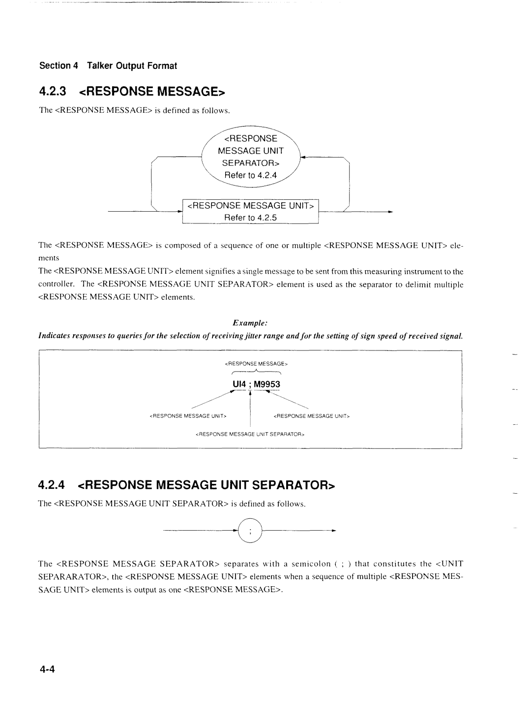 Anritsu MP1777A operation manual Response Message UNlT Separator 