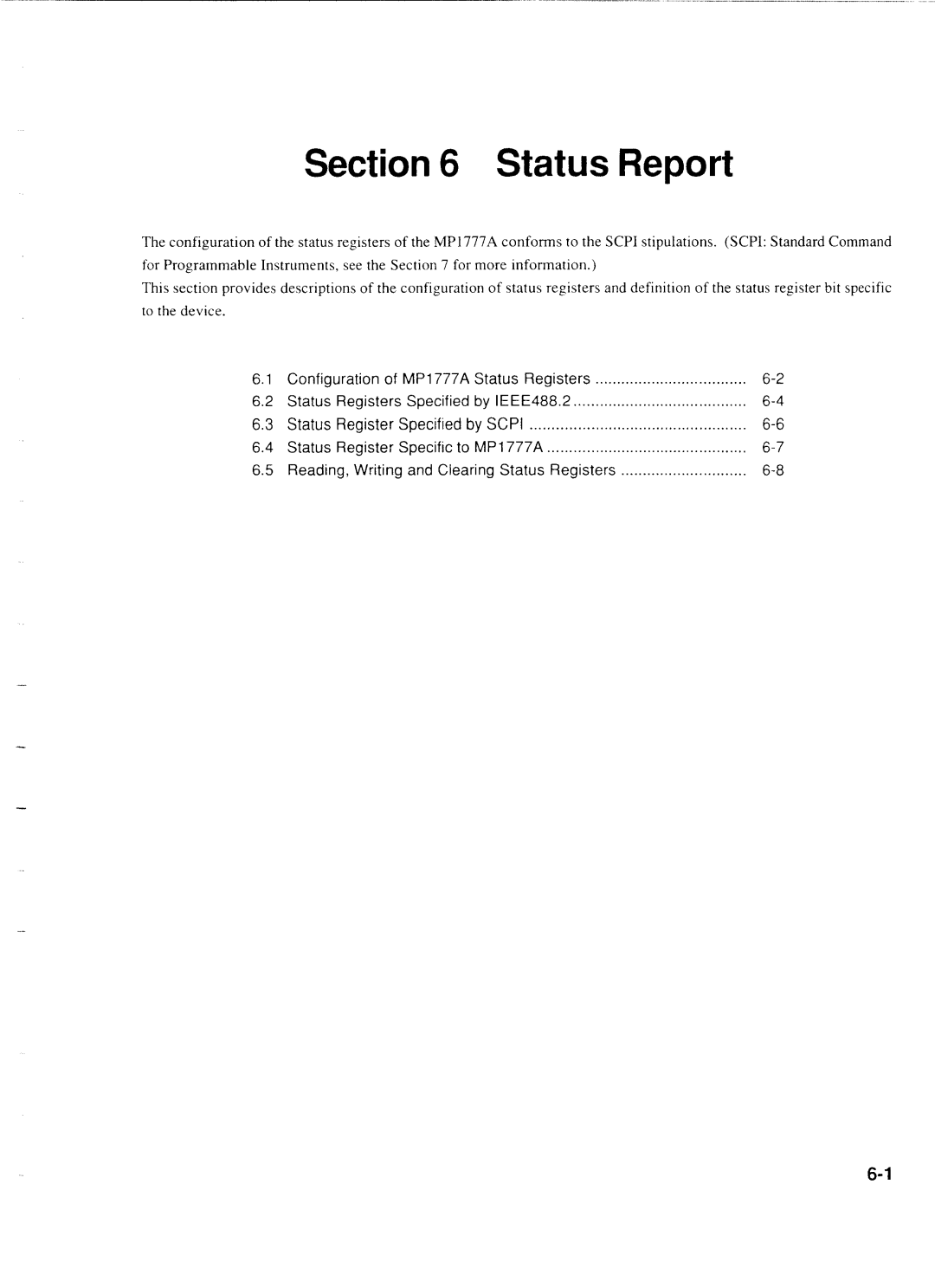 Anritsu MP1777A operation manual Status Report 