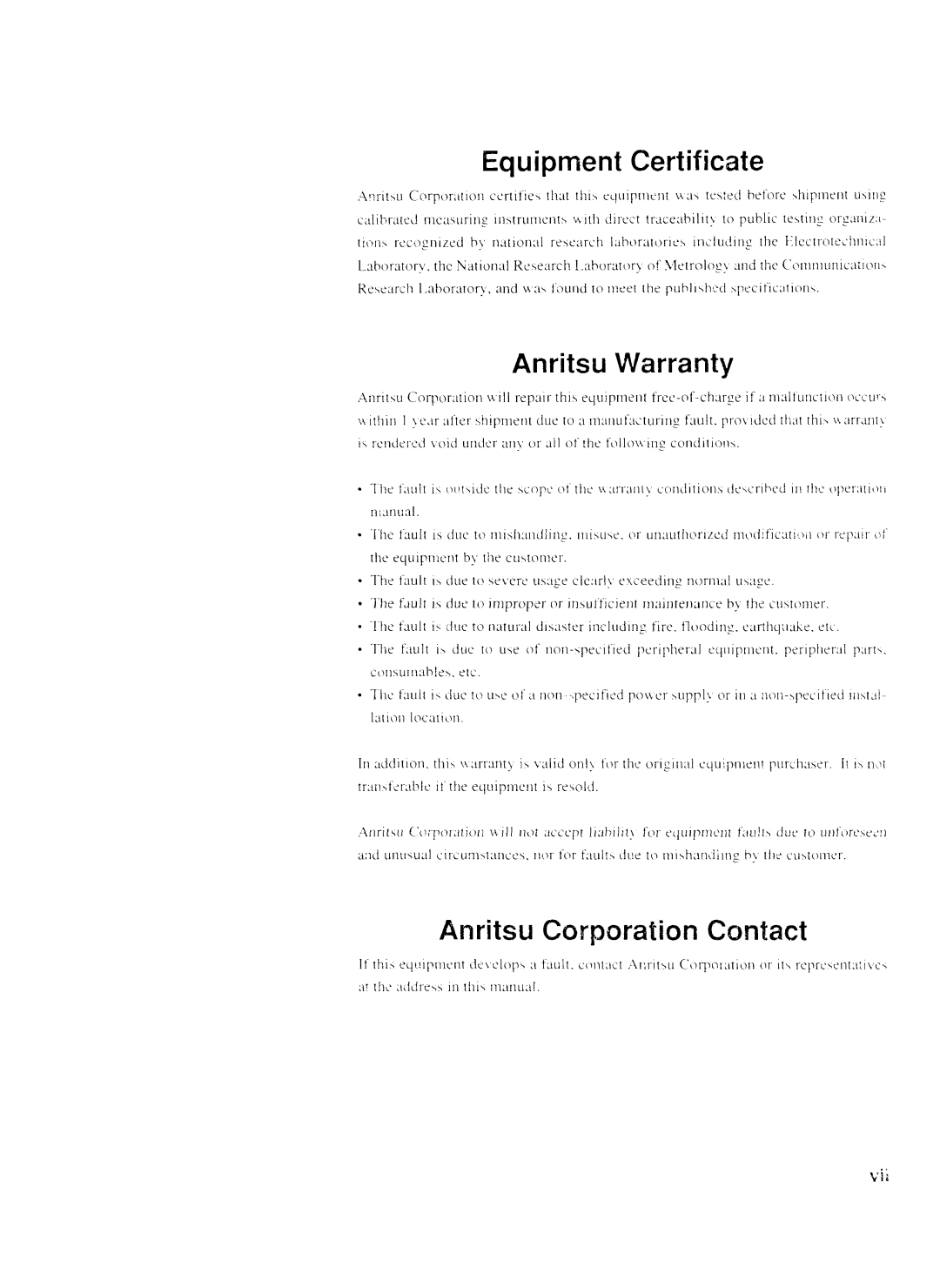 Anritsu MP1777A operation manual Anritsu Corporation Contact 