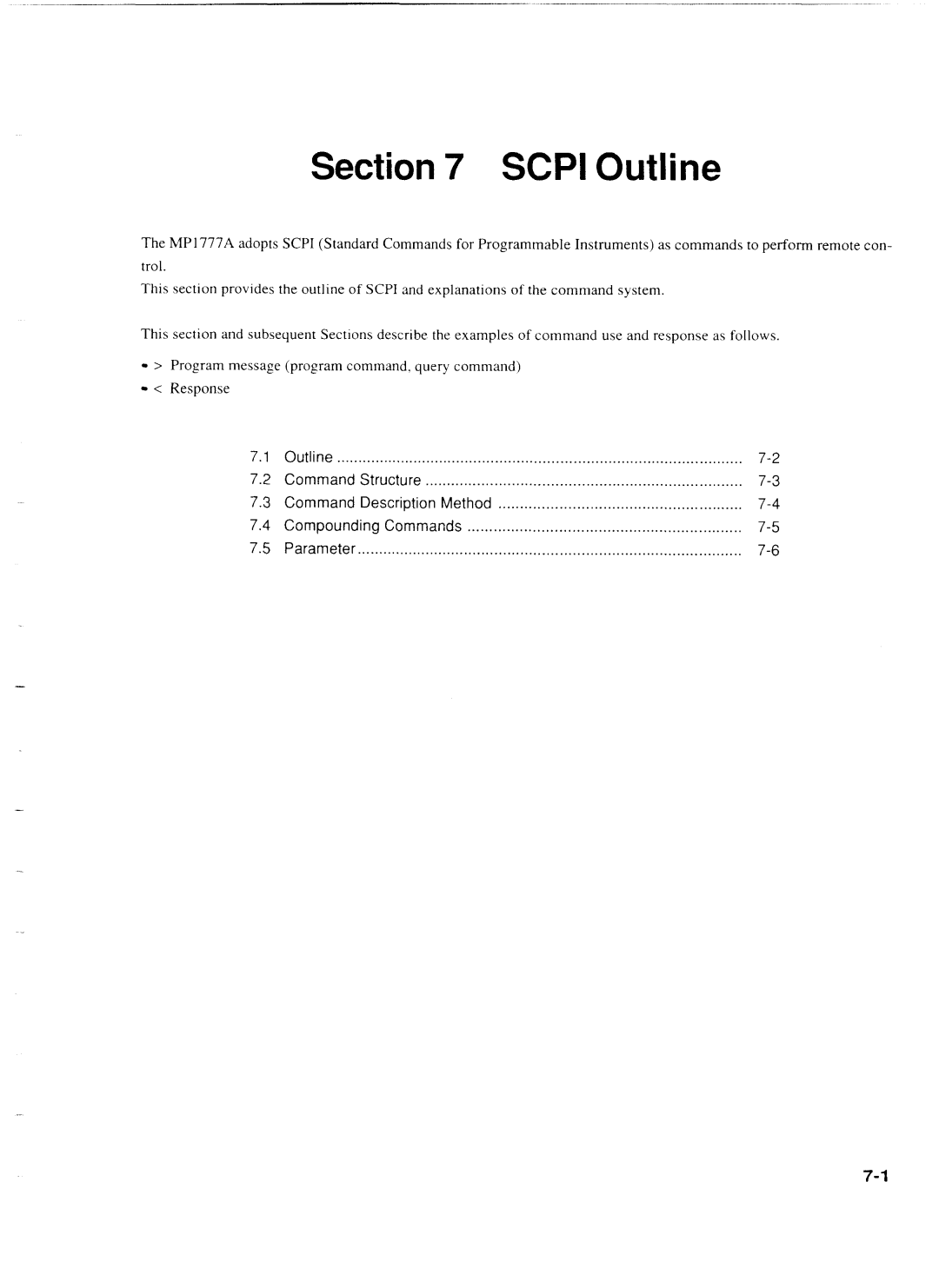 Anritsu MP1777A operation manual Scpi Outline 