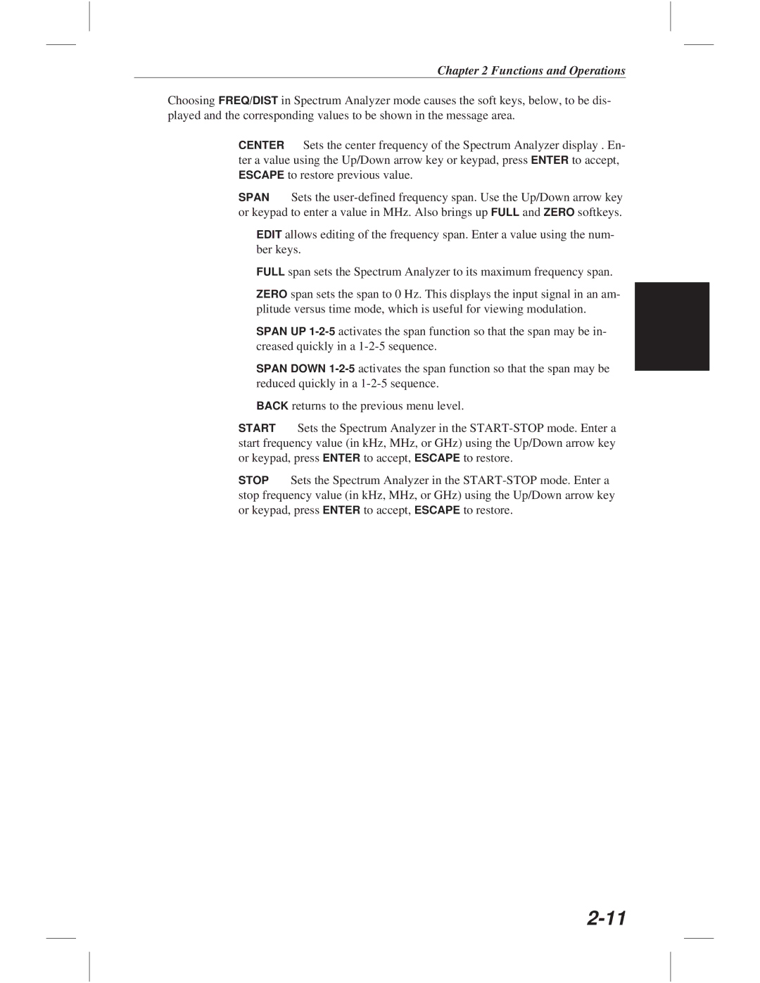 Anritsu S114C, S113C, S332C, S331C manual Functions and Operations 