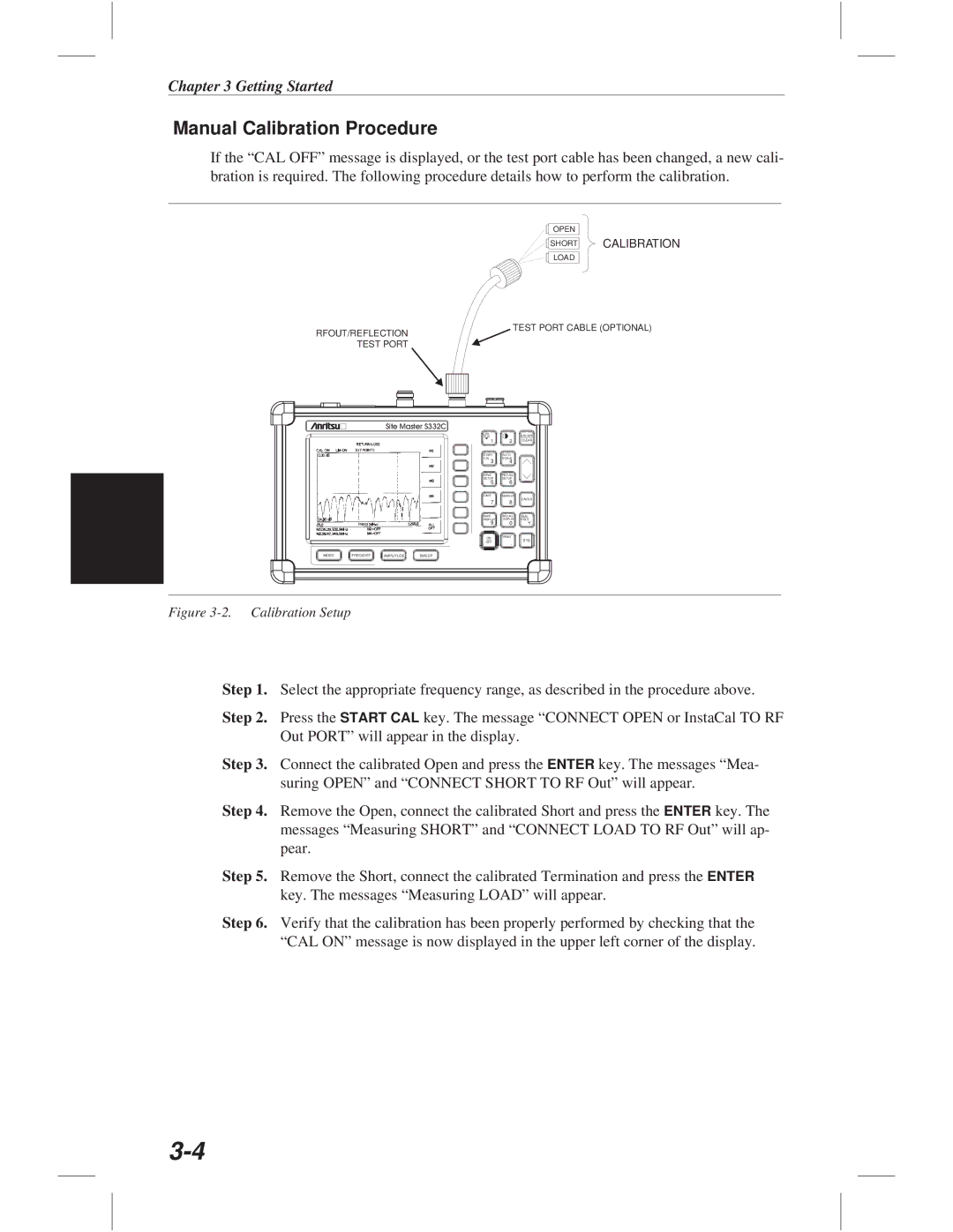 Anritsu S332C, S113C, S114C, S331C manual Manual Calibration Procedure 