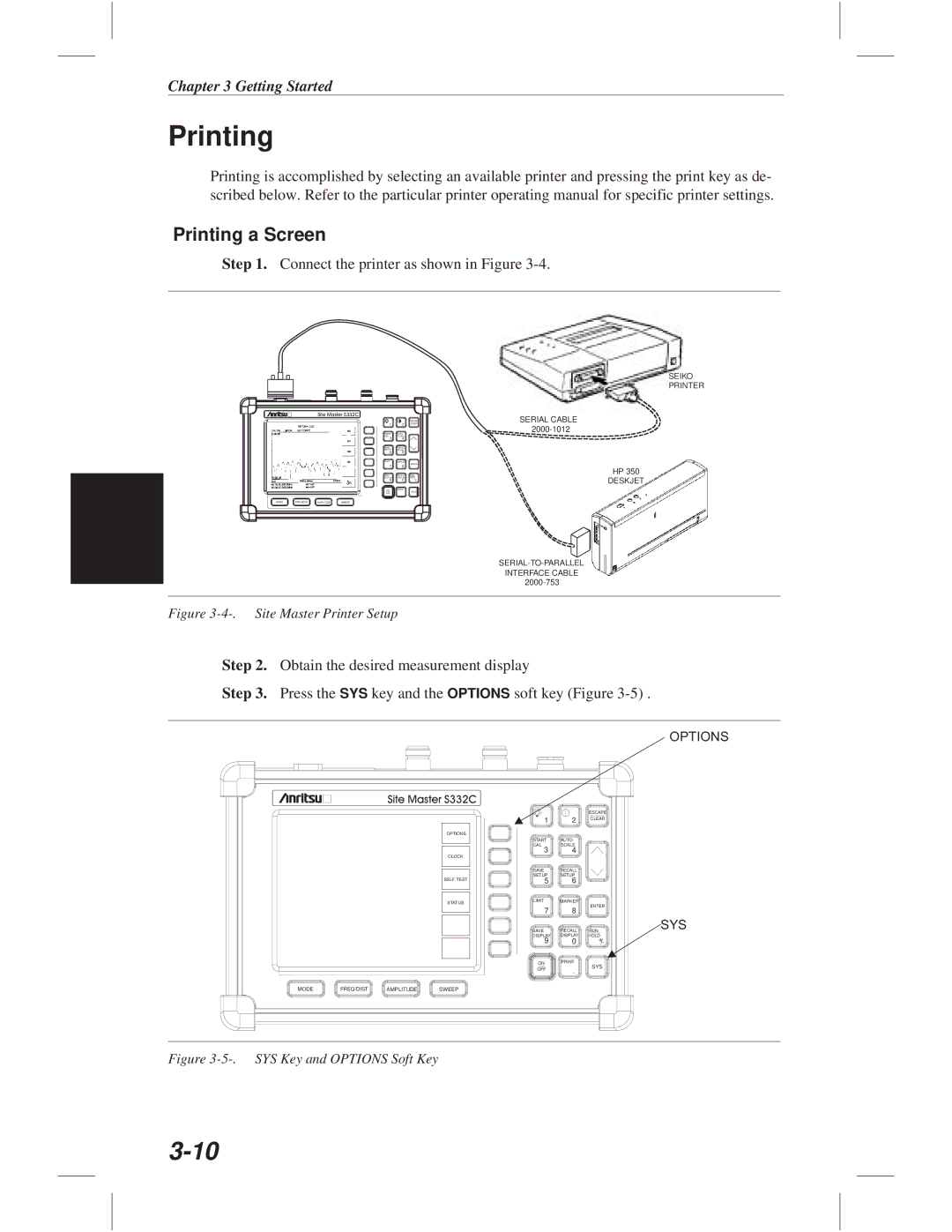 Anritsu S331C, S113C, S332C, S114C manual Printing a Screen 