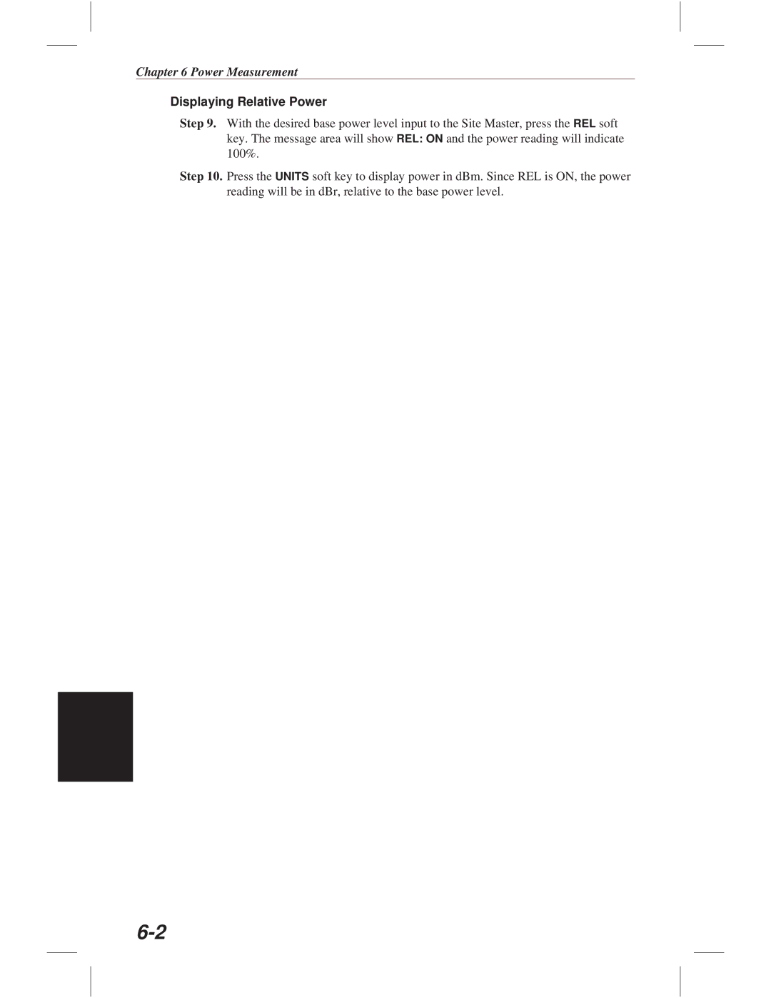 Anritsu S332C, S113C, S114C, S331C manual Displaying Relative Power 