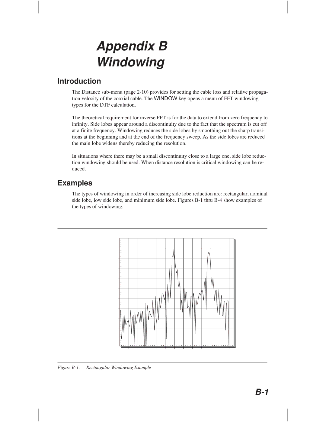 Anritsu S114C, S113C, S332C, S331C manual Appendix B Windowing, Introduction, Examples 