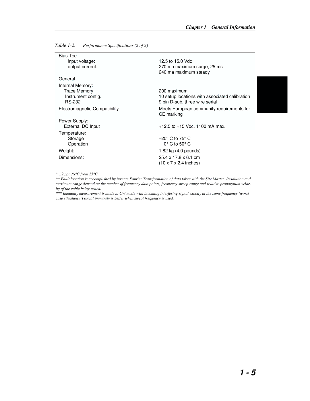 Anritsu S251B manual Performance Specifications 2 