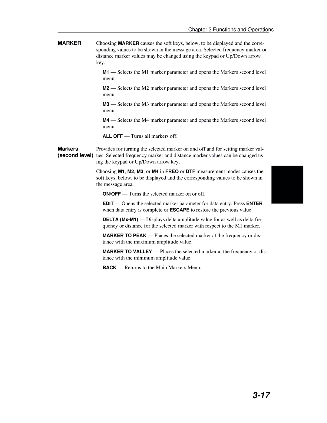 Anritsu S251B manual Functions and Operations 