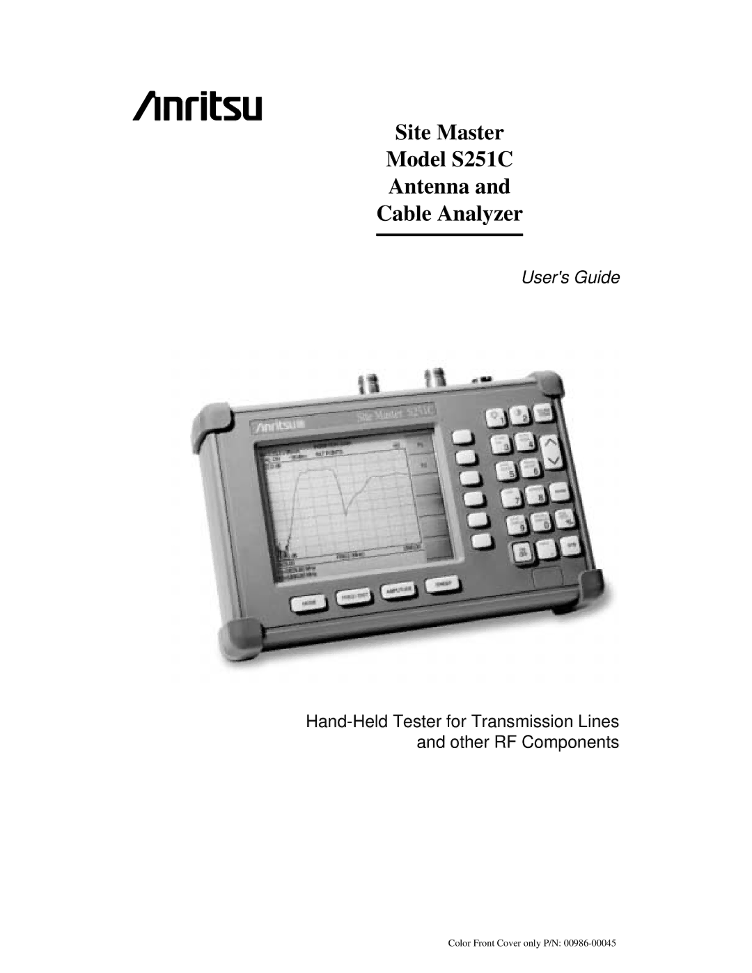 Anritsu manual Site Master Model S251C Antenna Cable Analyzer 