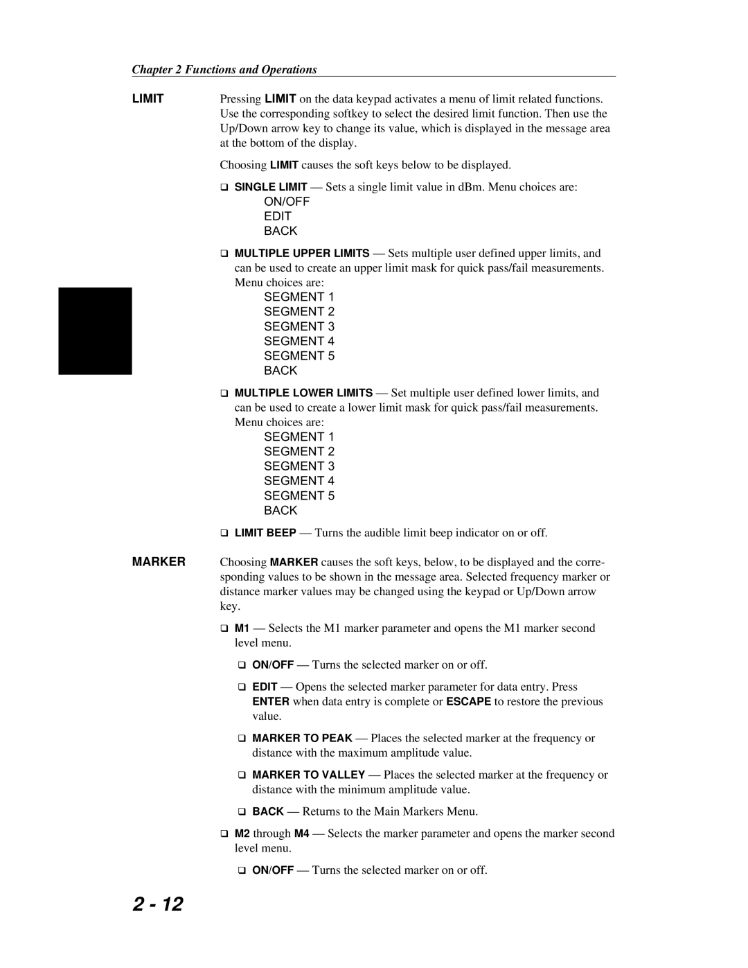 Anritsu S251C manual Limit 