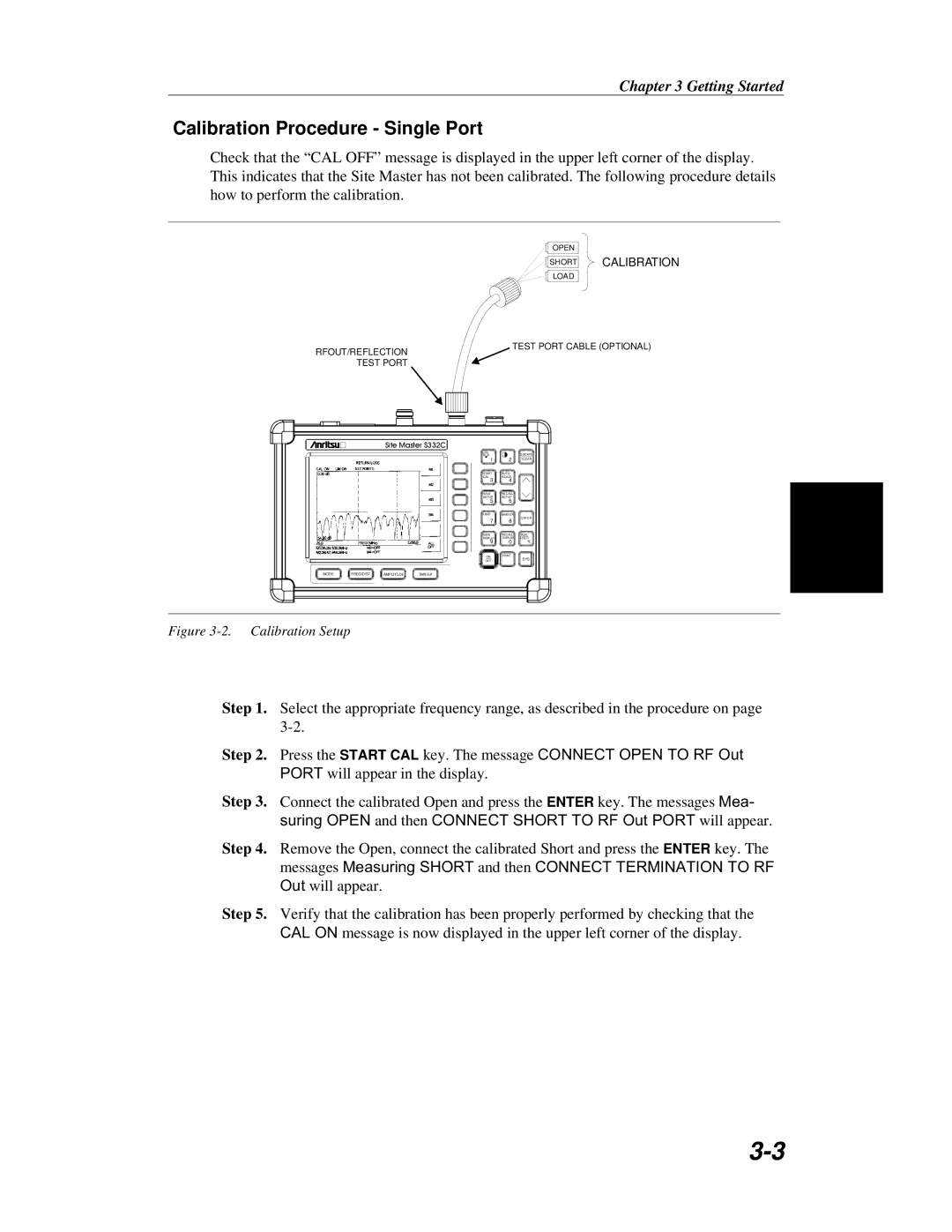 Anritsu S251C manual Calibration Procedure Single Port 