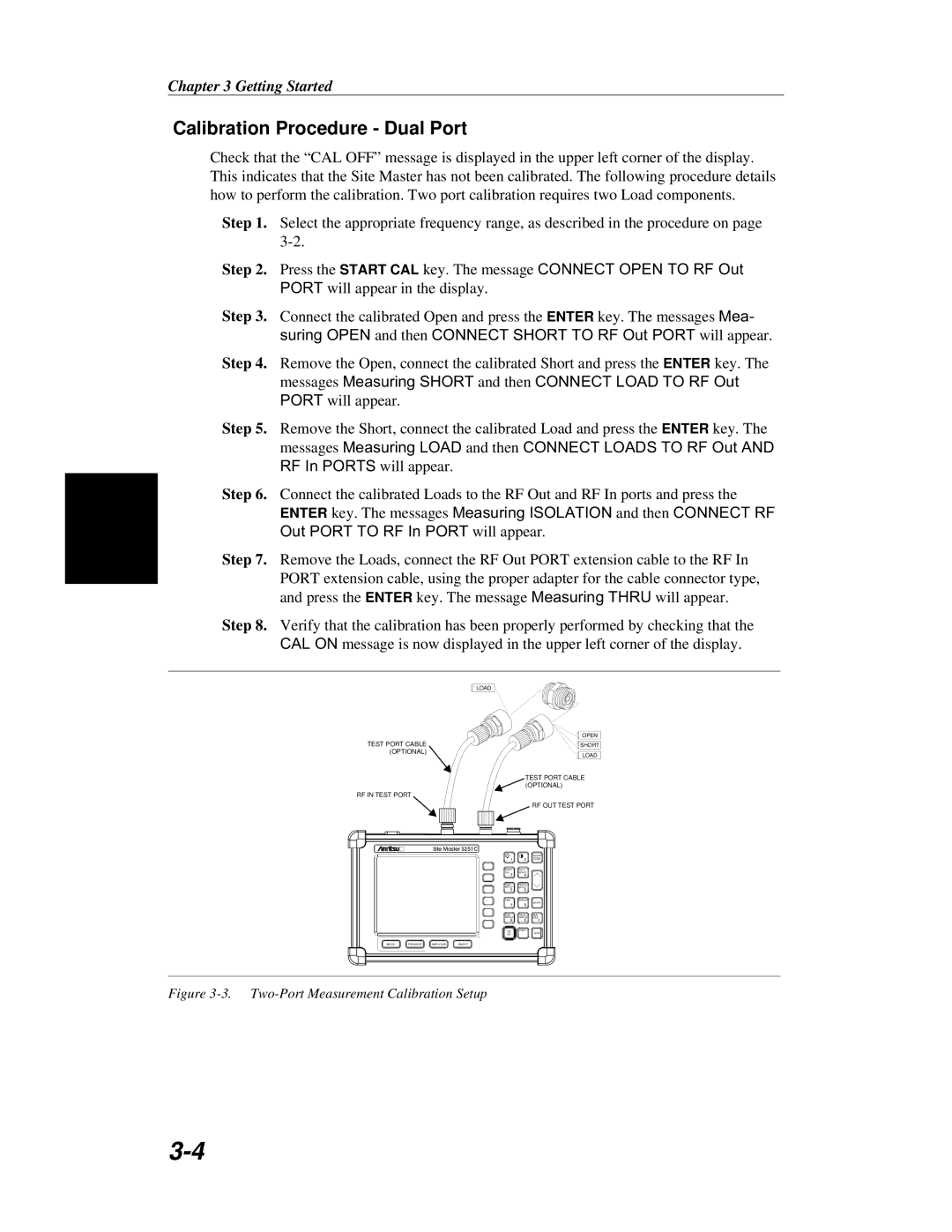 Anritsu S251C manual Calibration Procedure Dual Port, RF in Test Port RF OUT Test Port 