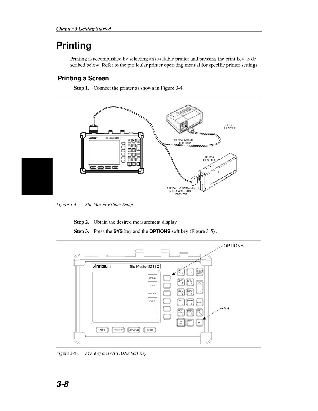 Anritsu S251C manual Printing a Screen 