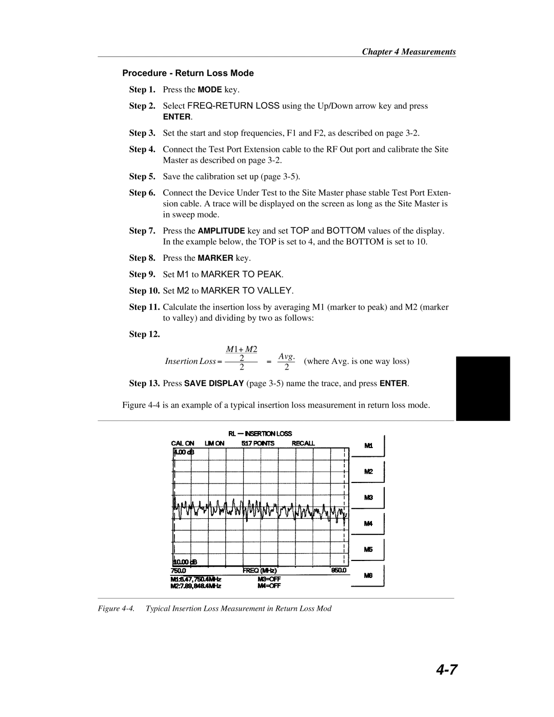 Anritsu S251C manual Procedure Return Loss Mode 