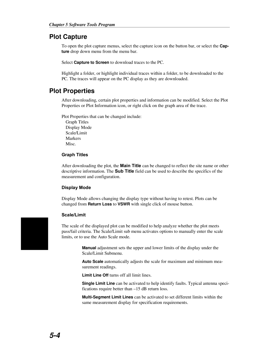 Anritsu S251C manual Plot Capture, Plot Properties 