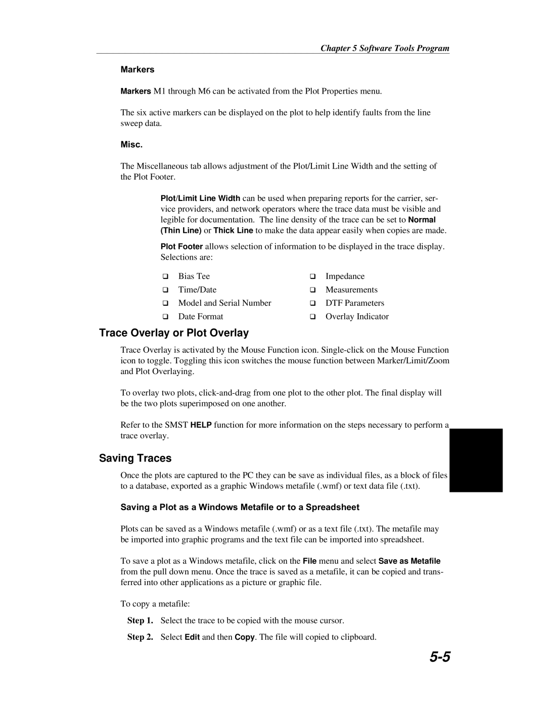 Anritsu S251C manual Trace Overlay or Plot Overlay, Saving Traces 