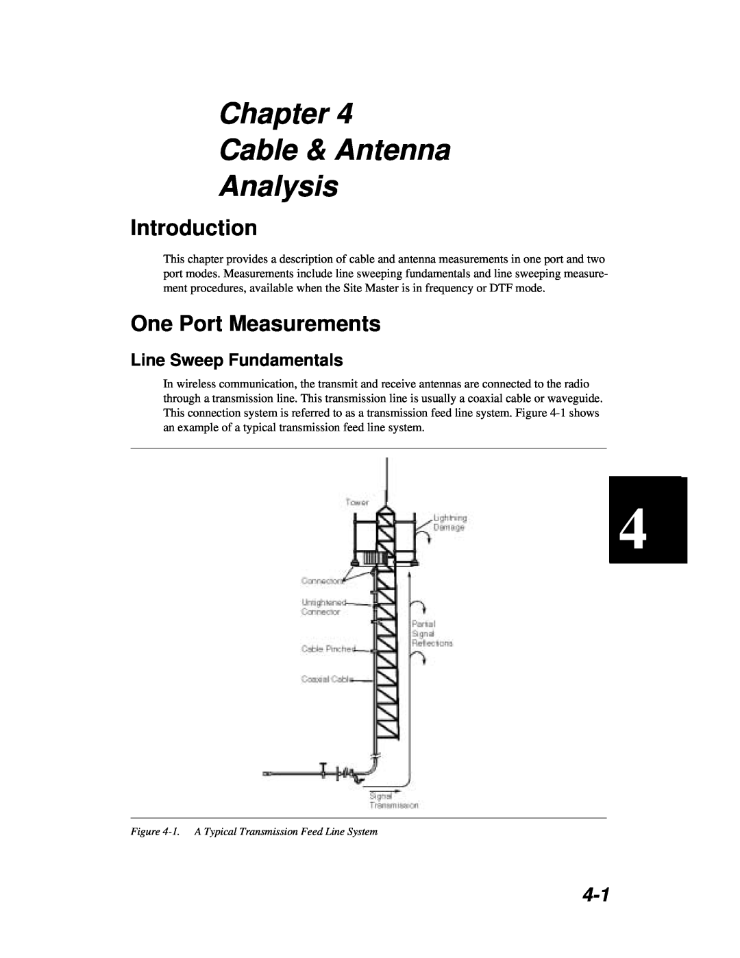 Anritsu S251C manual Chapter Cable & Antenna Analysis, One Port Measurements, Line Sweep Fundamentals, Introduction 