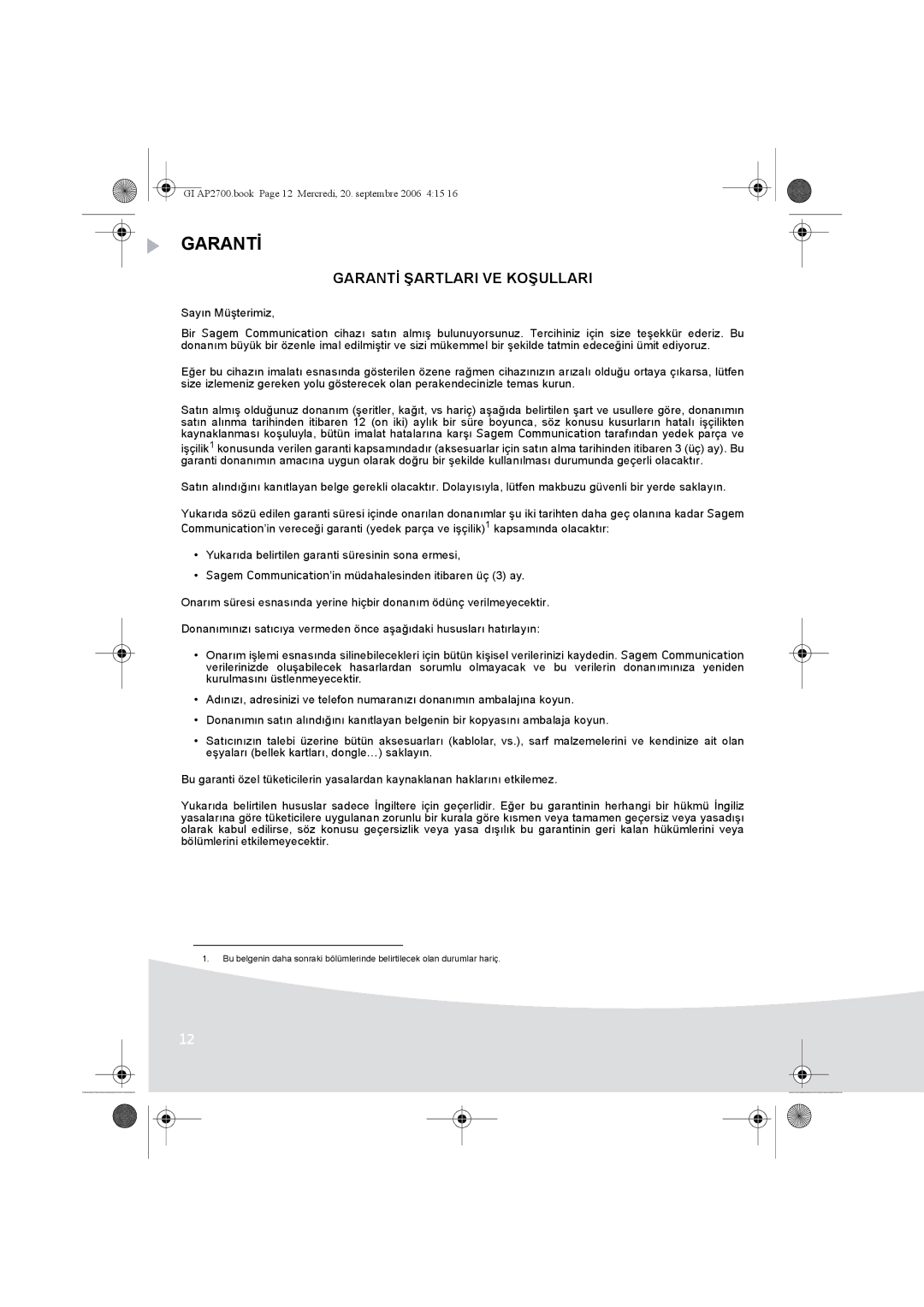 Ansco AP2700 manual Garantİ 