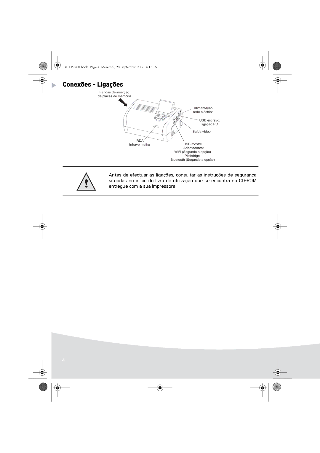 Ansco AP2700 manual Conexões Ligações 