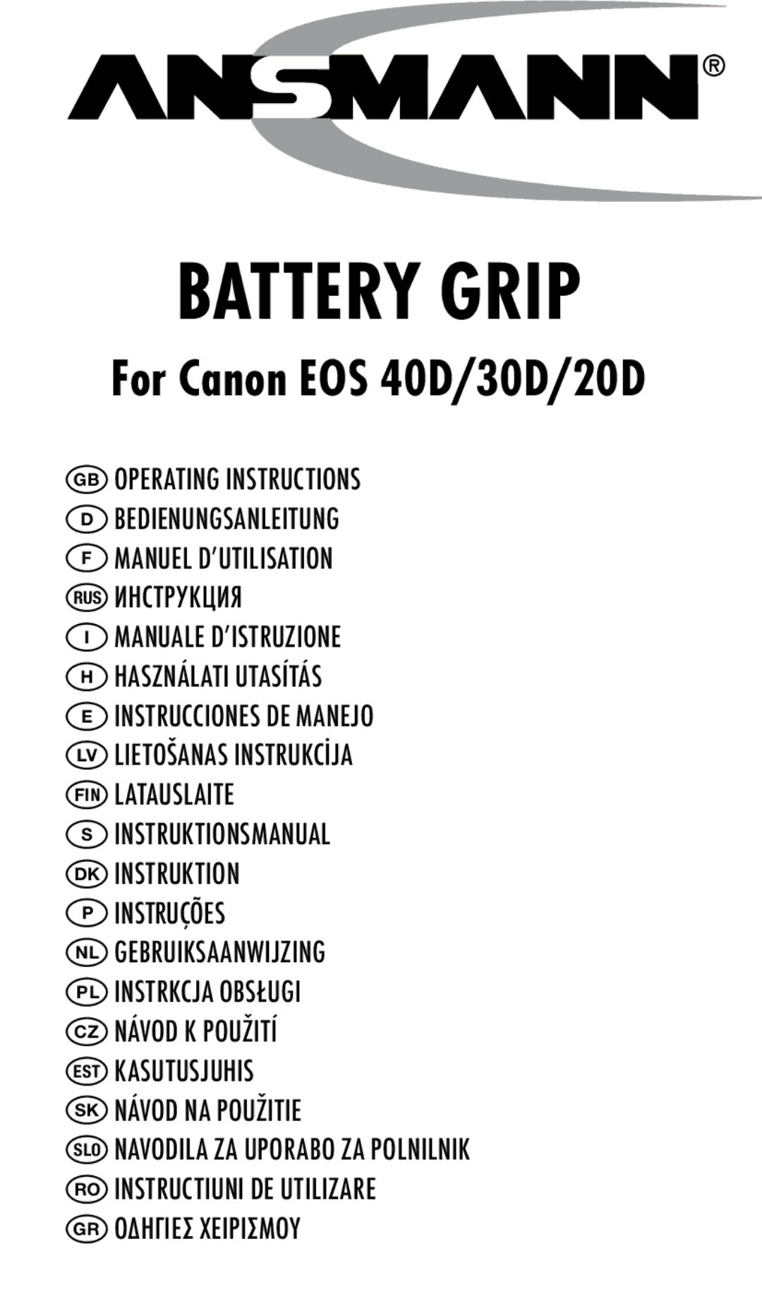 Ansmann Energy 40D manual GBOperating Instructions, PInstruções, SKNávod na použitie SLONavodila za uporabo za polnilnik 