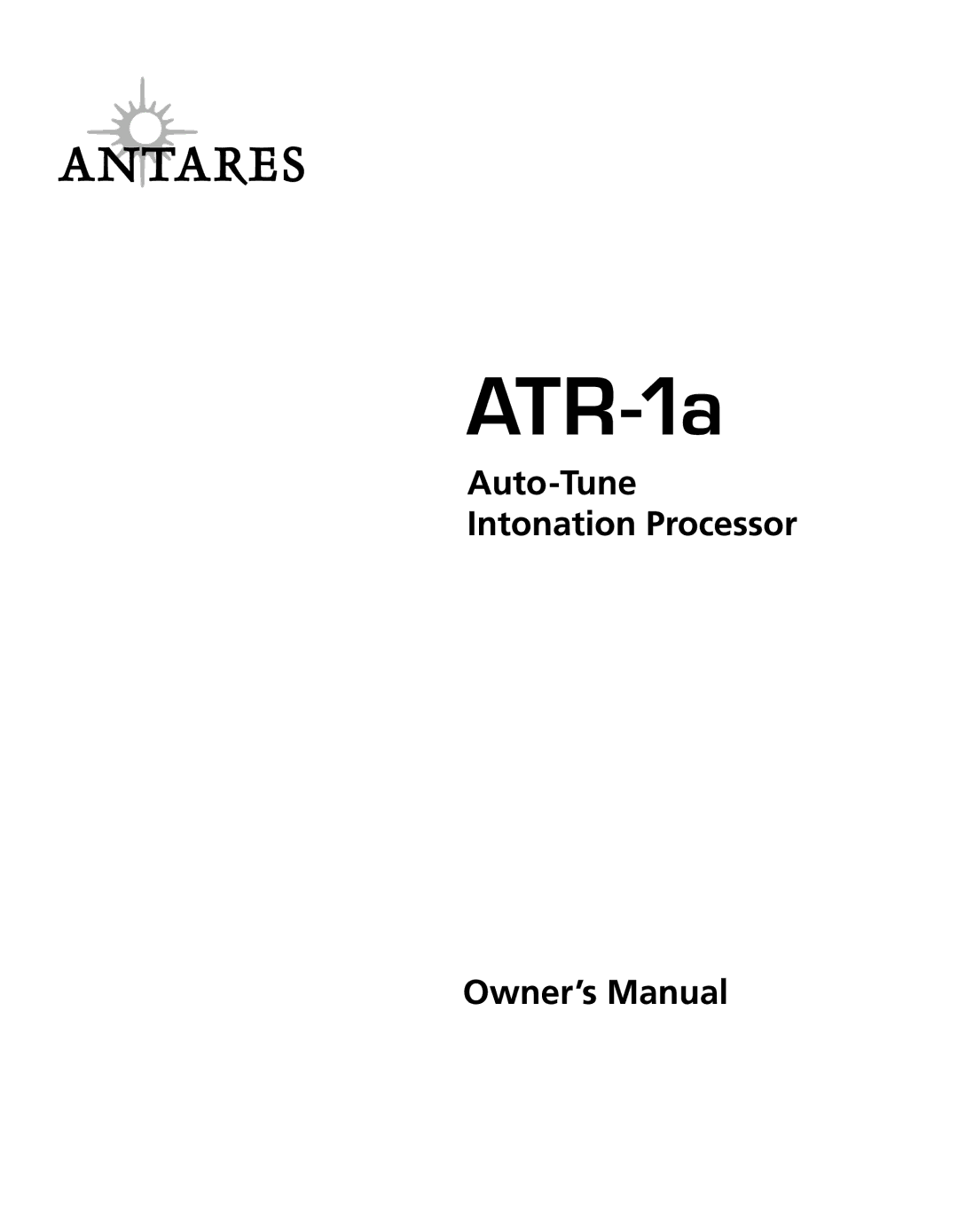 Antares ATR-1a manual 