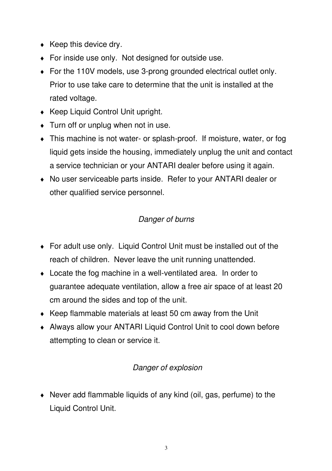 Antari Lighting and Effects LCU-1 user manual 