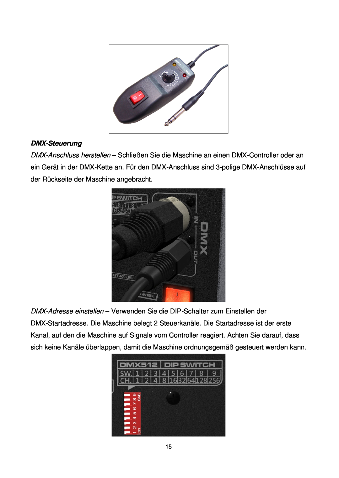 Antari Lighting and Effects Z-350 user manual DMX-Steuerung 